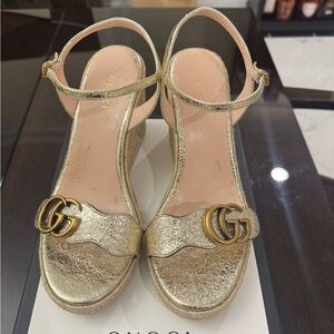 Gucci Aitana GG Wedge Espadrille Sandals